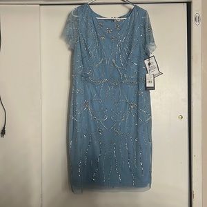 Adrianna Papell Beaded Floral Mini Dress